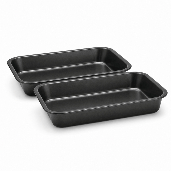 Non Stick Deep Rectangular Roasting Trays - 28CM - liquidation.store