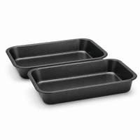 Non Stick Deep Rectangular Roasting Trays - 28CM - liquidation.store
