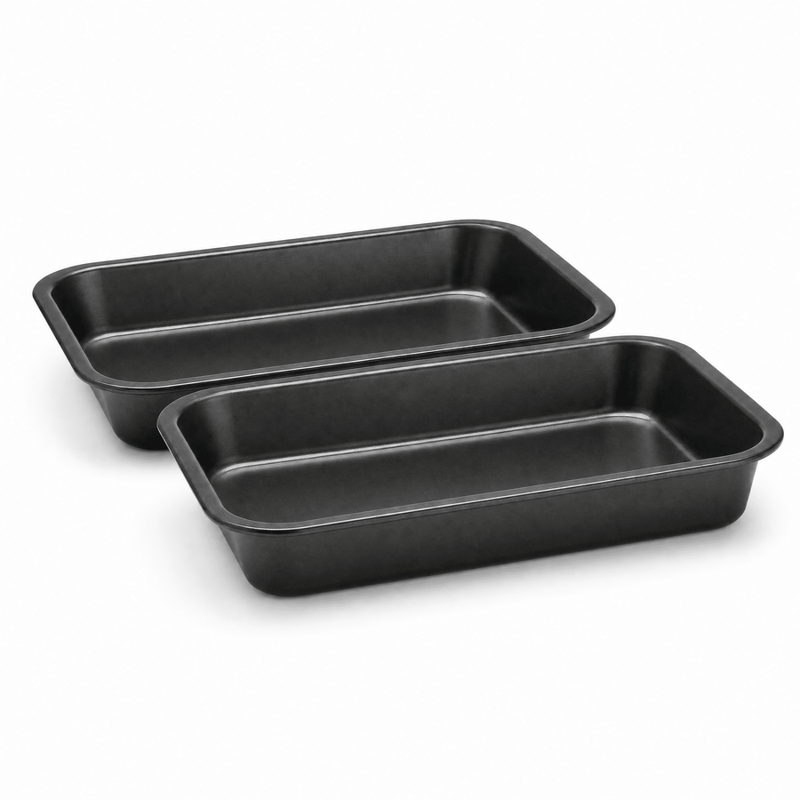 Non Stick Deep Rectangular Roasting Trays - 28CM - liquidation.store