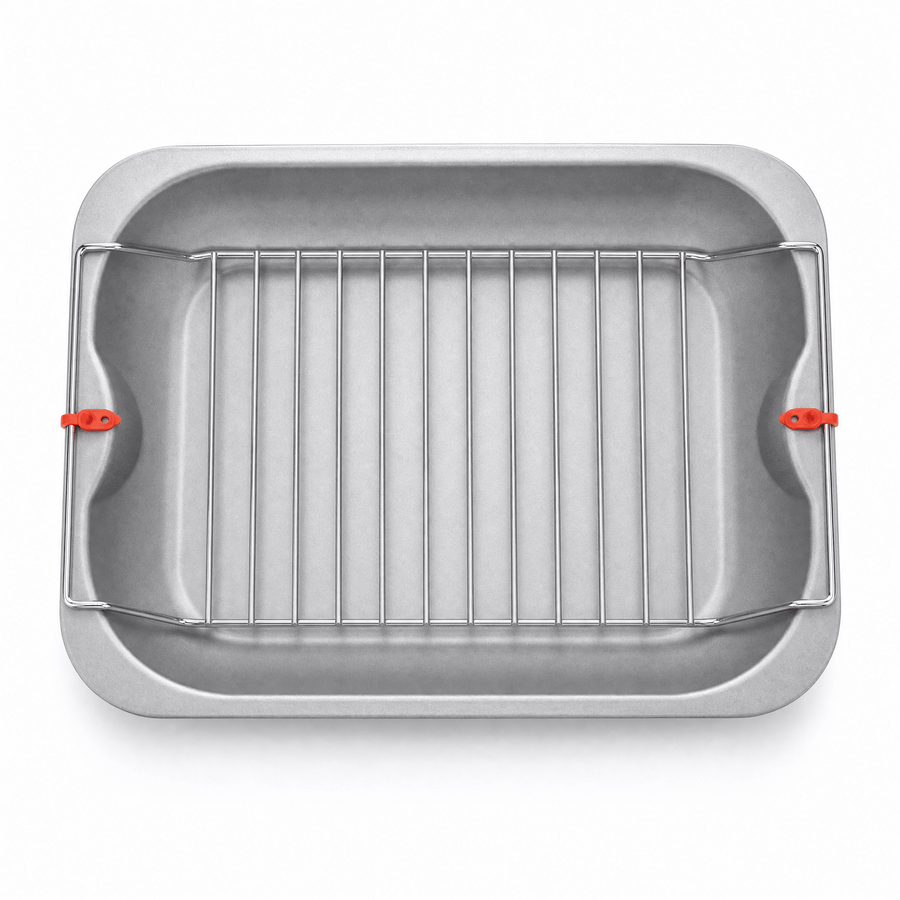 Non-Stick Roasting Tray & Removable Rack - 38CM - liquidation.store