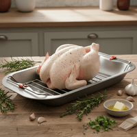 Non-Stick Roasting Tray & Removable Rack - 38CM - liquidation.store