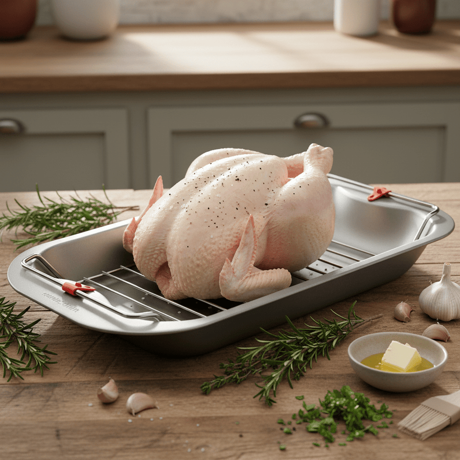 Non-Stick Roasting Tray & Removable Rack - 38CM - liquidation.store