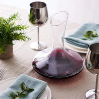 Oak & Steel - Large Red Wine Decanter Crystal Slanted Aerator 1800ml - liquidation.store