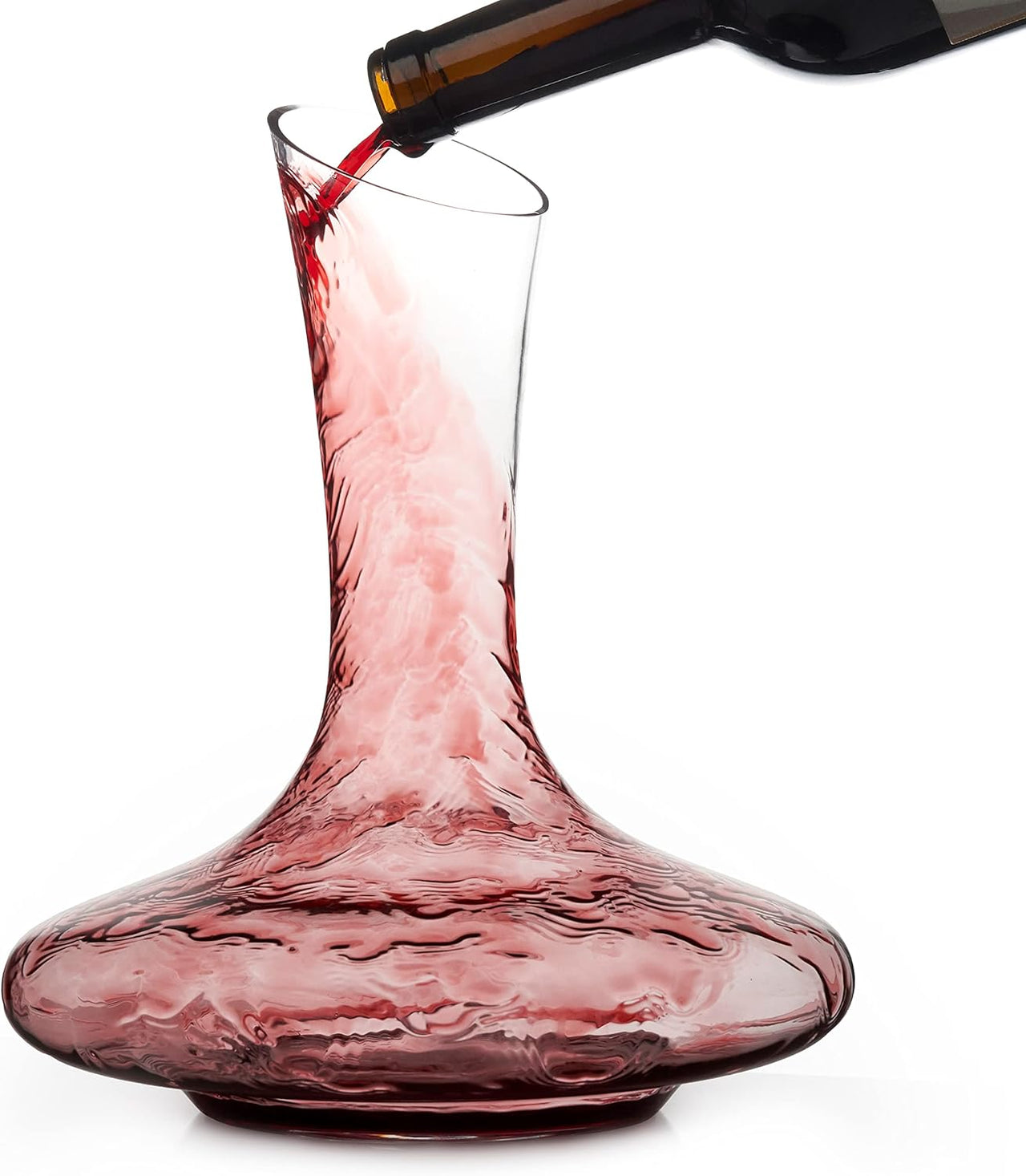 Oak & Steel - Large Red Wine Decanter Crystal Slanted Aerator 1800ml - liquidation.store