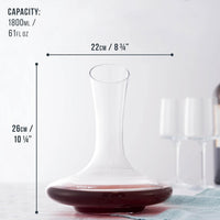 Oak & Steel - Large Red Wine Decanter Crystal Slanted Aerator 1800ml - liquidation.store