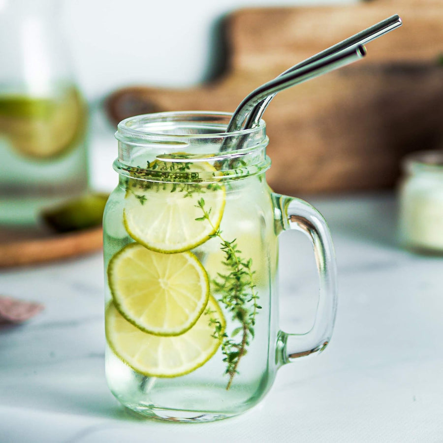 Oak & Steel - Multi - Colour 30 piece Stainless Steel Reusable Drinking Straws Gift Set - liquidation.store