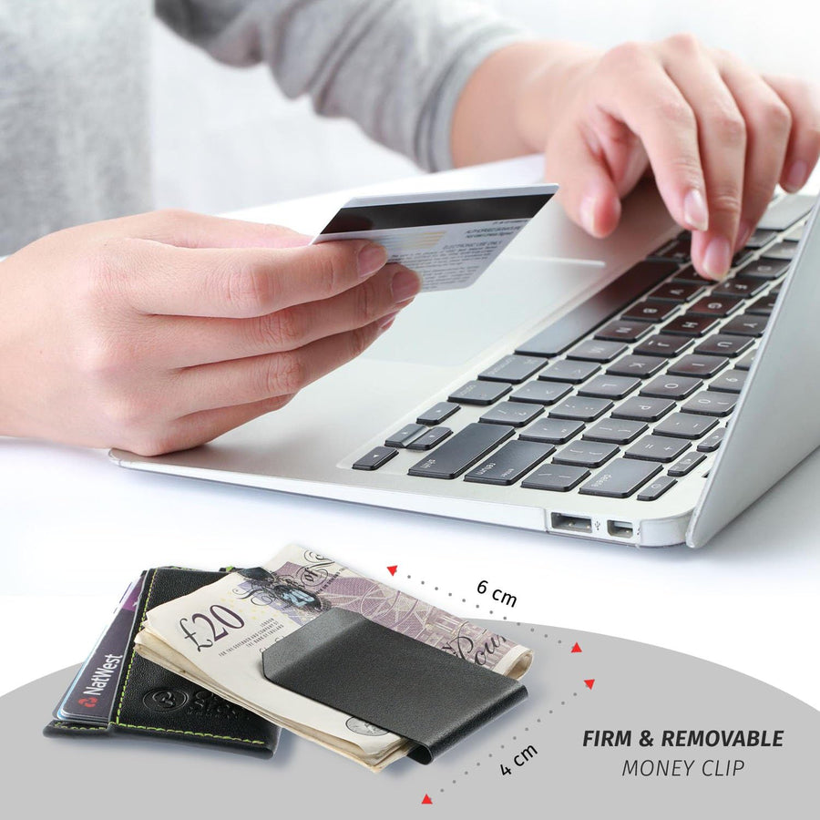 Oak & Steel Premium Black Card Holder/Wallet - liquidation.store