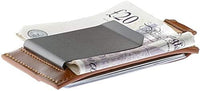 Oak & Steel - Tan Leather Card Holder & Money Clip - liquidation.store