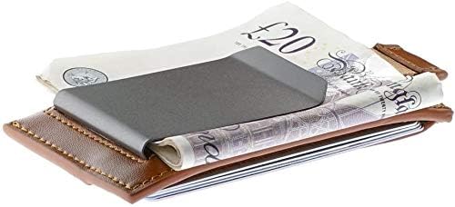 Oak & Steel - Tan Leather Card Holder & Money Clip - liquidation.store