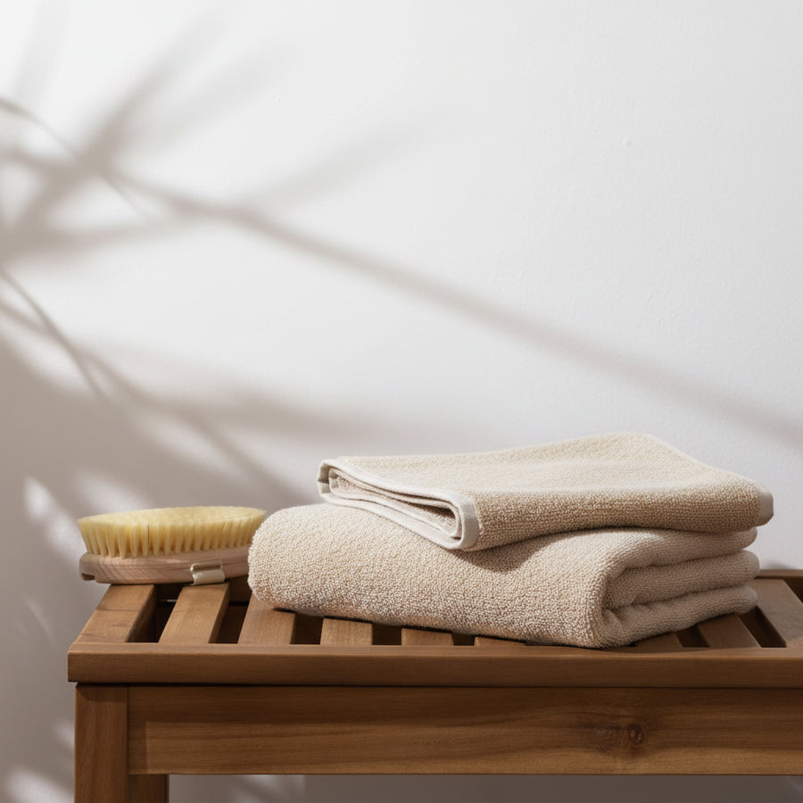 Plush Cotton Bath Towel - Oatmeal
