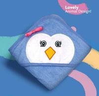 Thumbnail for Organic Bamboo Hooded Baby Towel Penguin Blue by Liname - liquidation.store