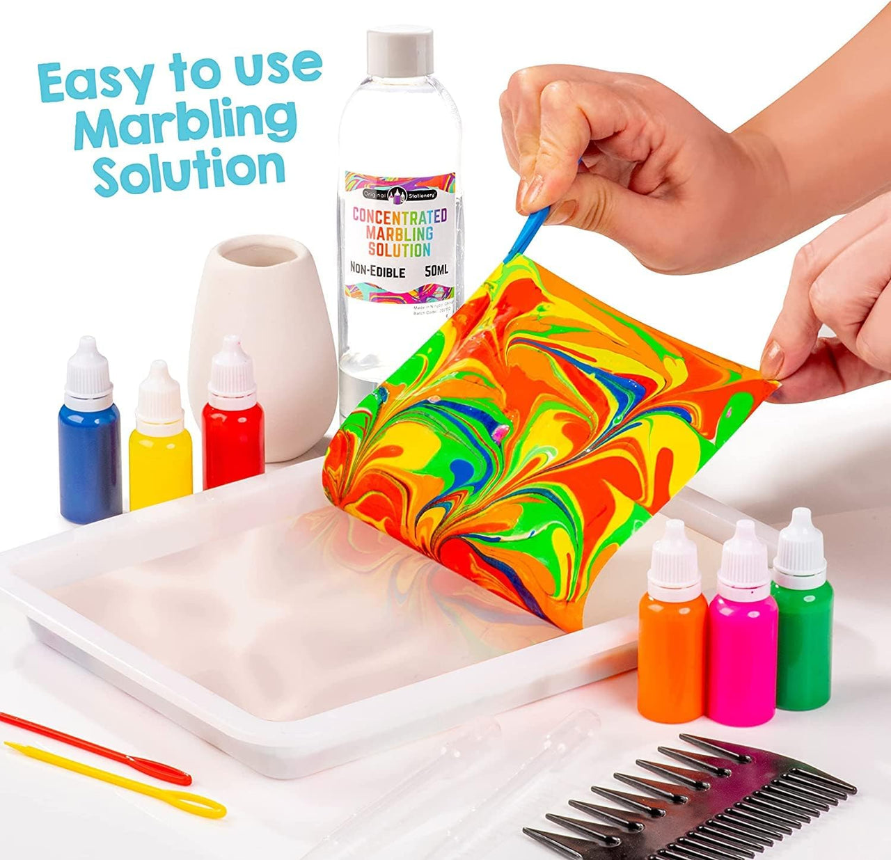 Original Stationery Rainbow Marbling Paint Art Kit - liquidation.store