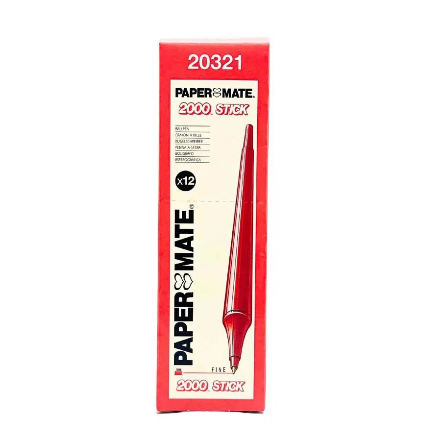 Paper Mate 2000 Stick Fine Ballpoint Pens - Bulk Pack 144 Pens (Red) - liquidation.store