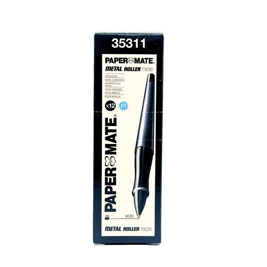 Paper Mate Metal Roller Pens - Bulk Pack 144 Pens (Black) - liquidation.store