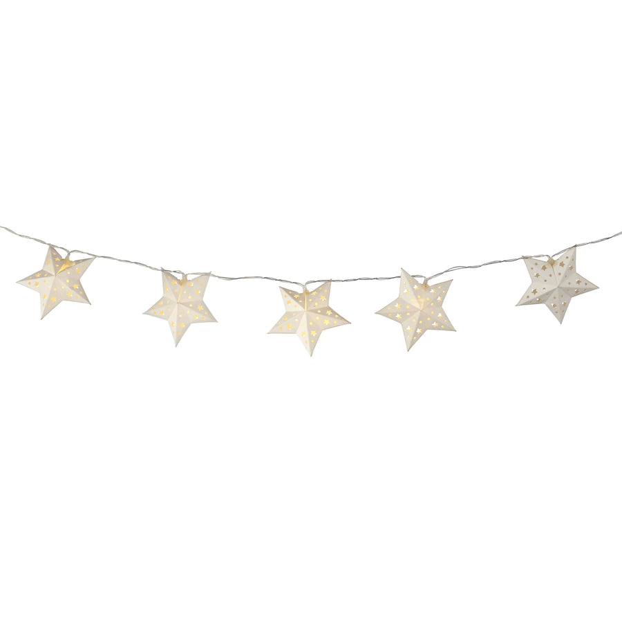 Paper Star Battery - powered Warm White 10 LED Indoor String Lights - liquidation.store