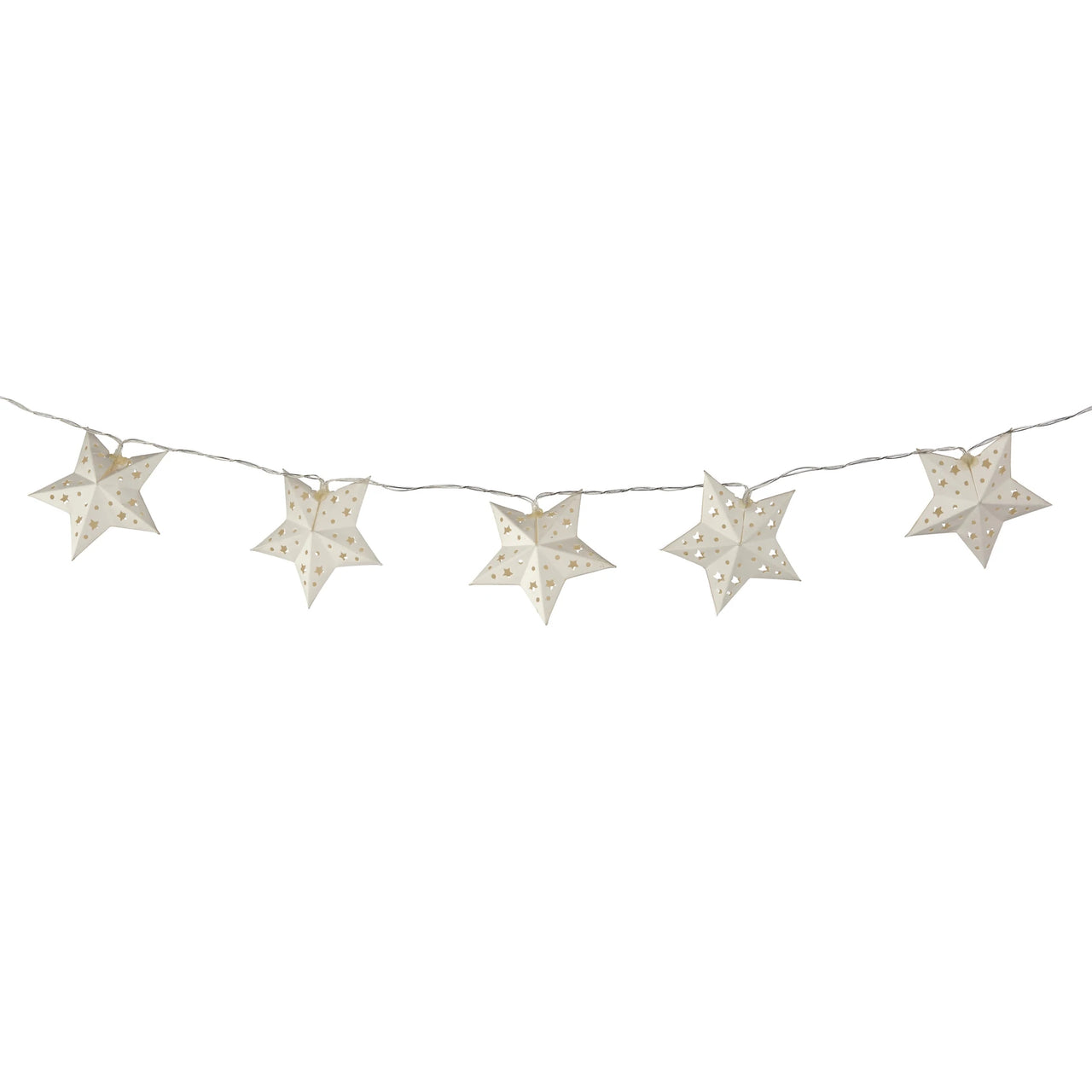 Paper Star Battery - powered Warm White 10 LED Indoor String Lights - liquidation.store
