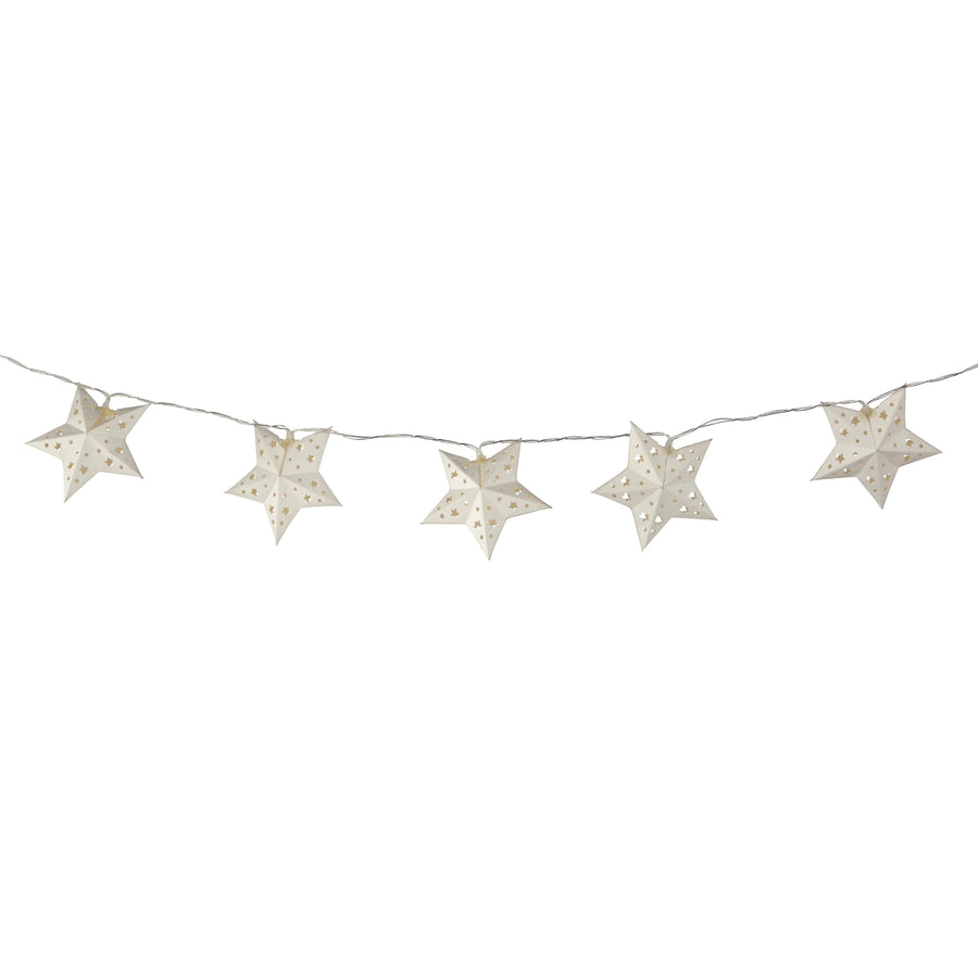 Paper Star Battery - powered Warm White 10 LED Indoor String Lights - liquidation.store