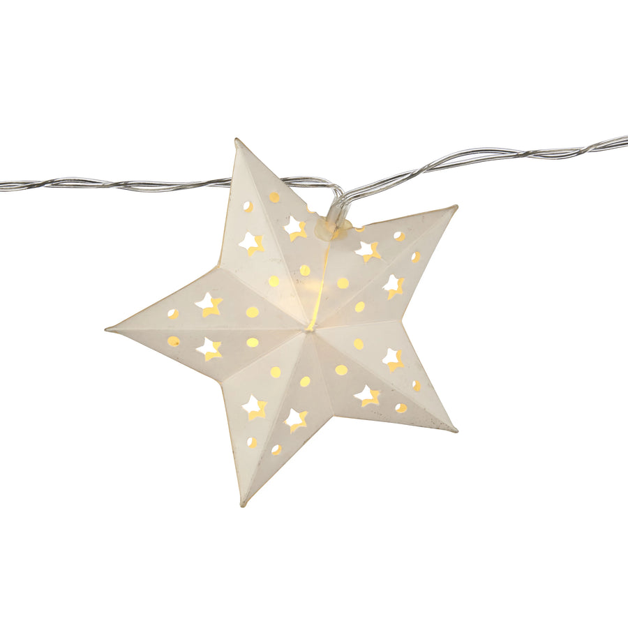 Paper Star Battery-powered Warm White 10 LED Indoor String Lights