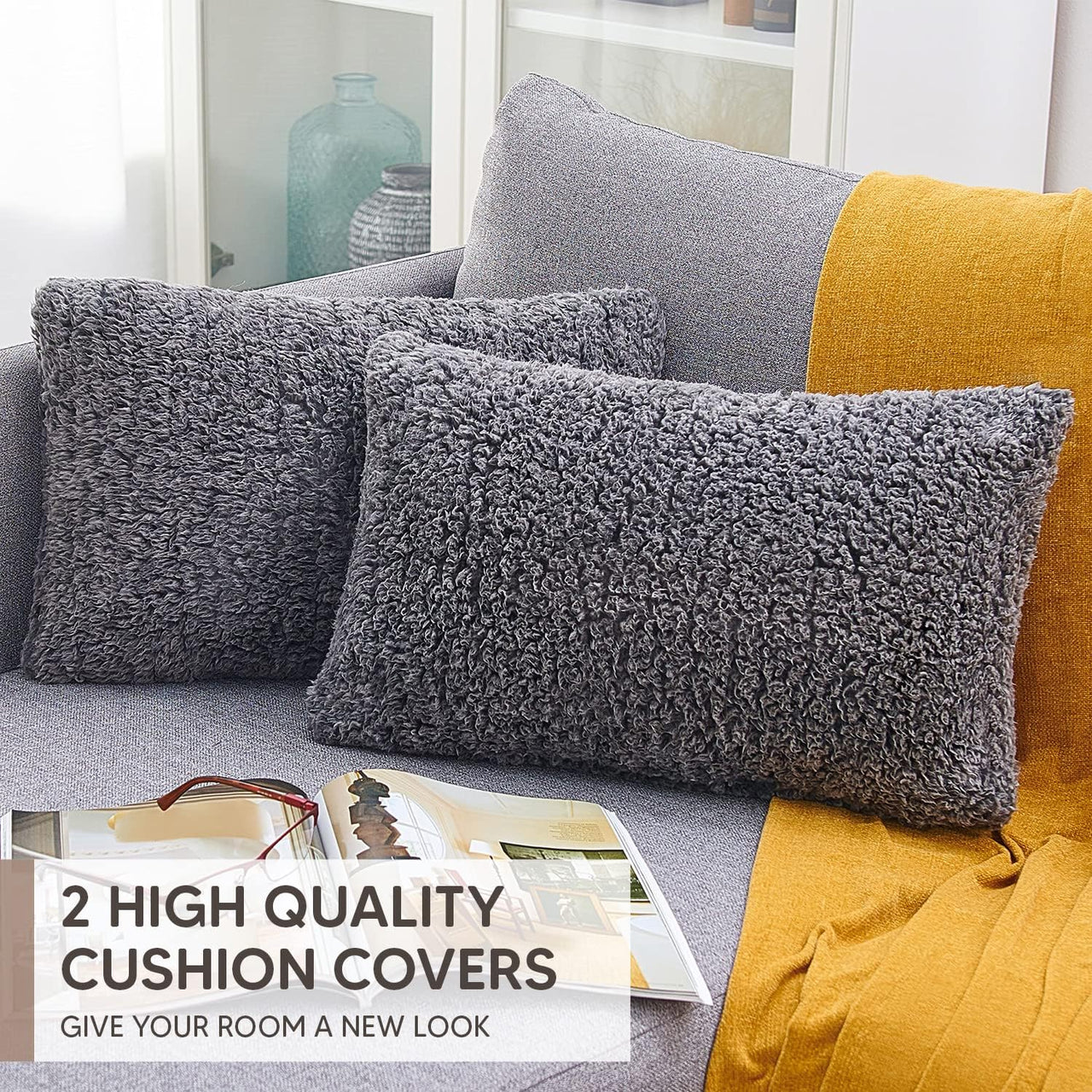 PAULEON Cushion Covers 2 Pack – 30x50 cm Black - liquidation.store