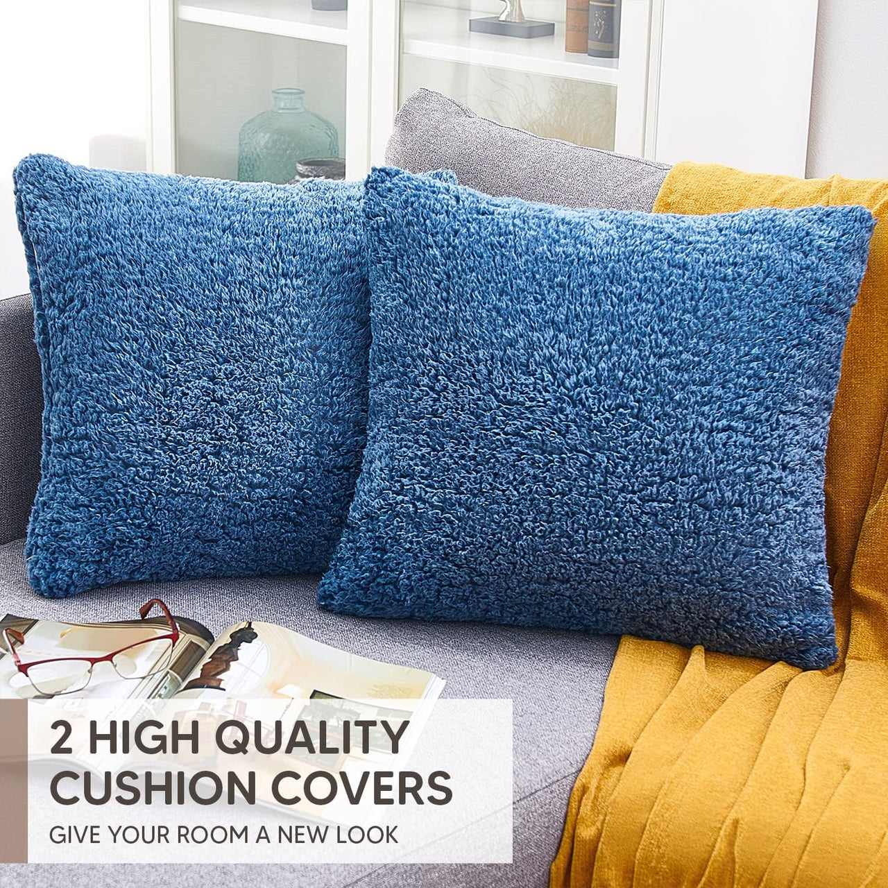 PAULEON Cushion Covers 2 Pack – 50x50 cm Classic Blue - liquidation.store