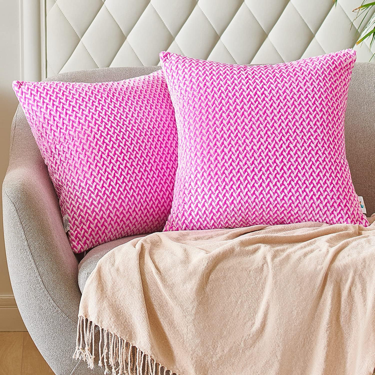 PAULEON Jacquard Cushion Covers 2 Pack - Various Colours - liquidation.store