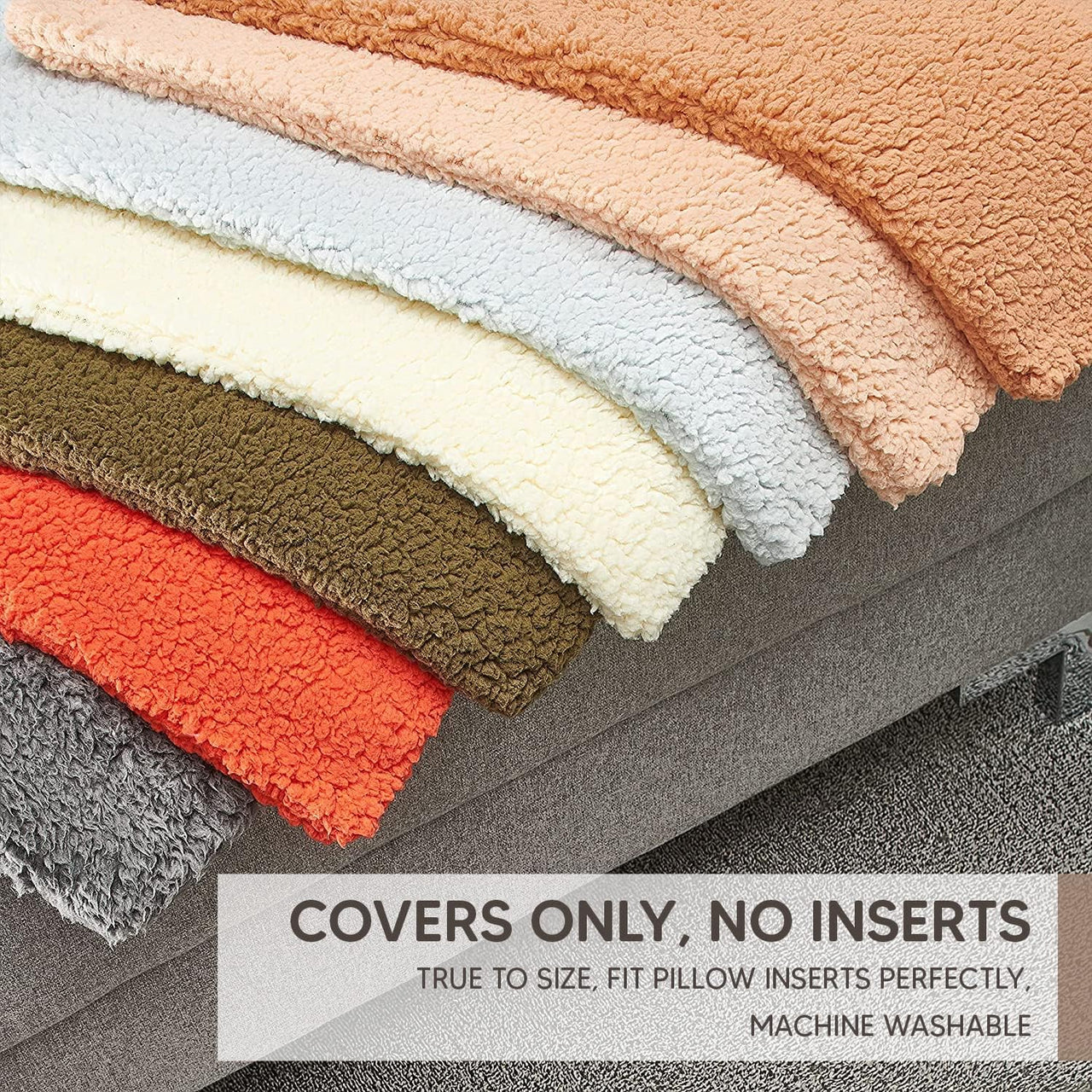 PAULEON Sherpa Cushion Covers 2 Pack - Various Colours - liquidation.store