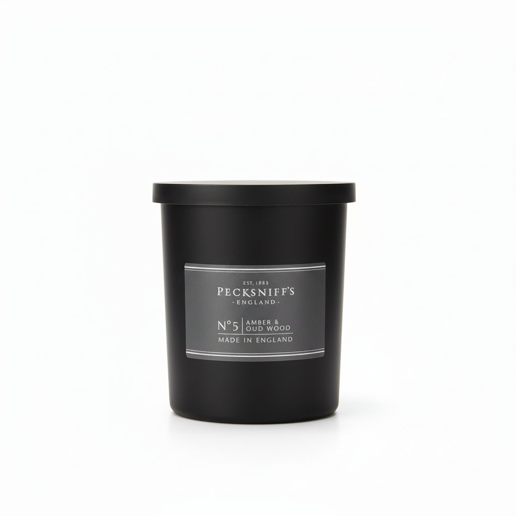 Pecksniff's Amber & Oud Wood Scented Candle No.5 - 198g - liquidation.store