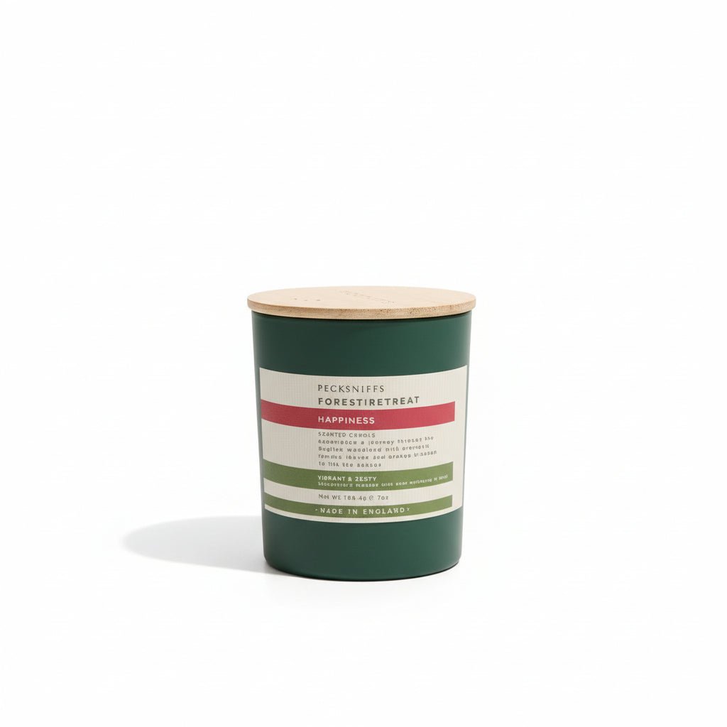 Pecksniffs Aromatic Happiness Forest Retreat Scented Candle with Wooden Lid 198g - liquidation.store