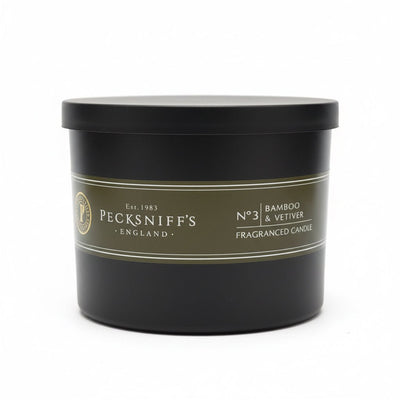 Pecksniff's Bamboo & Vetiver Fragranced Candle No.3 - 3 Wick (515g) - liquidation.store
