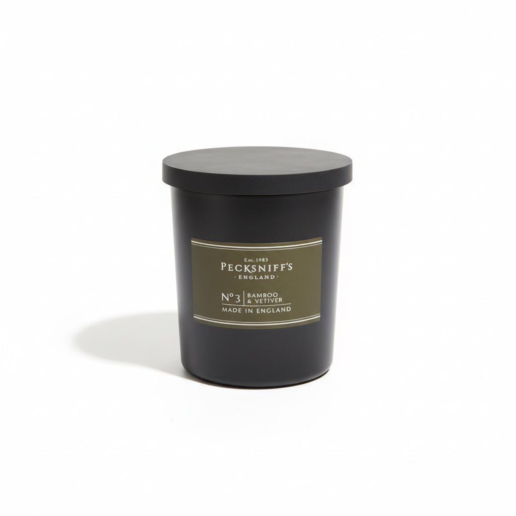 Pecksniff's Bamboo & Vetiver Scented Candle 184g - liquidation.store