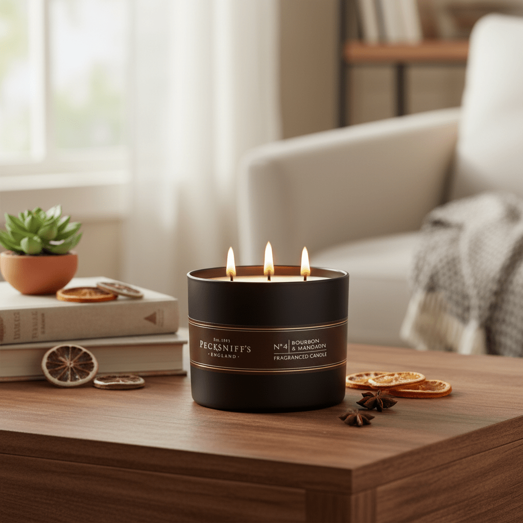 Pecksniff's Bourbon & Mandarin Fragranced Candle No.4 - 283g - liquidation.store