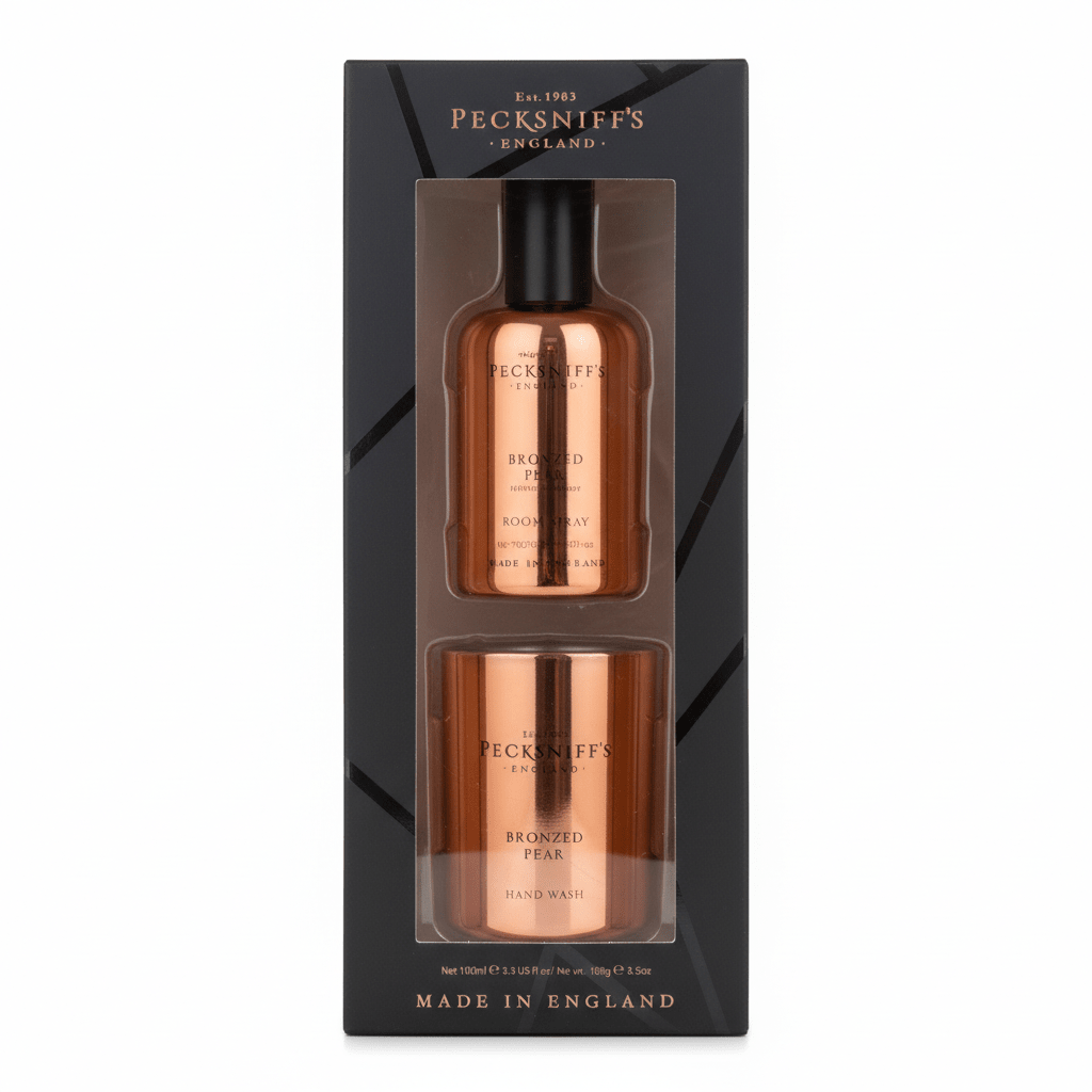 Pecksniff's Bronzed Pearl Room Spray and Candle Set - liquidation.store