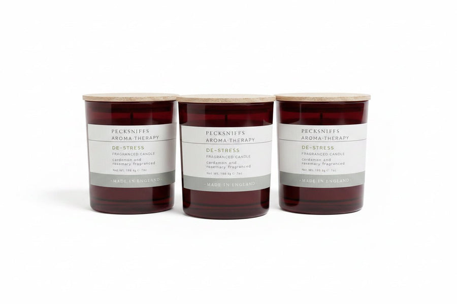 Pecksniffs Cardamom Rosemary De-Stress Aromatherapy Candle 198g x3 - liquidation.store