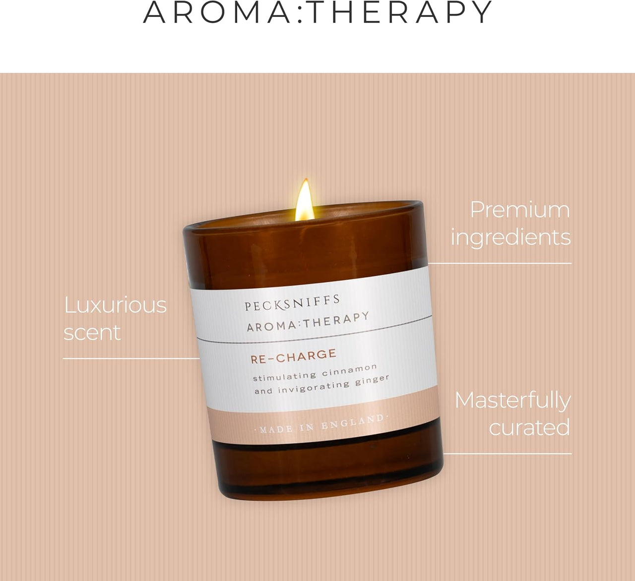 Pecksniffs Cinnamon and Ginger Aromatherapy Candle - 595g - liquidation.store