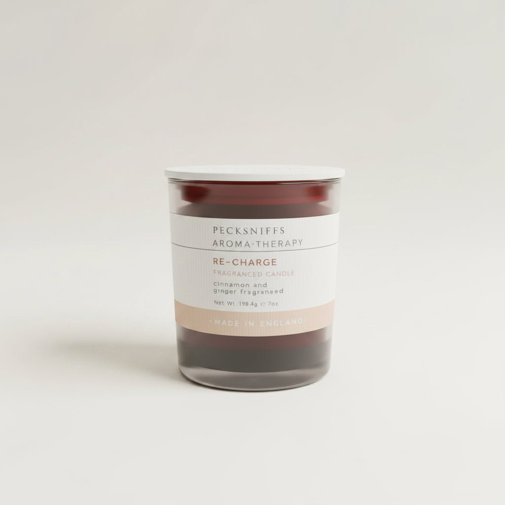 Pecksniffs Cinnamon And Ginger Re-Charge Scented Candle With Wooden Lid 198g - liquidation.store