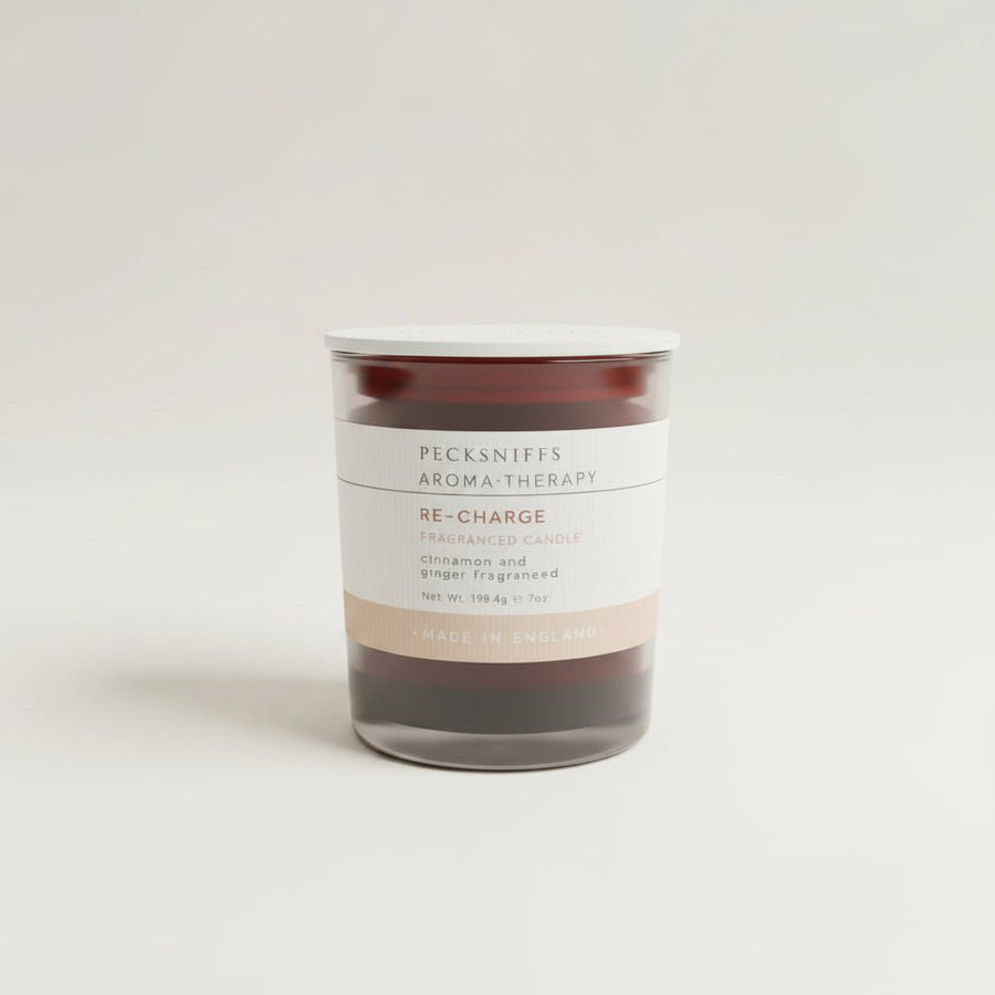 Pecksniffs Cinnamon And Ginger Re-Charge Scented Candle With Wooden Lid 198g - liquidation.store