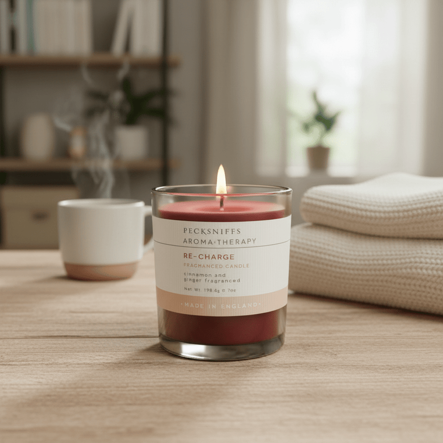 Pecksniffs Cinnamon And Ginger Re - Charge Scented Candle With Wooden Lid 198g - liquidation.store