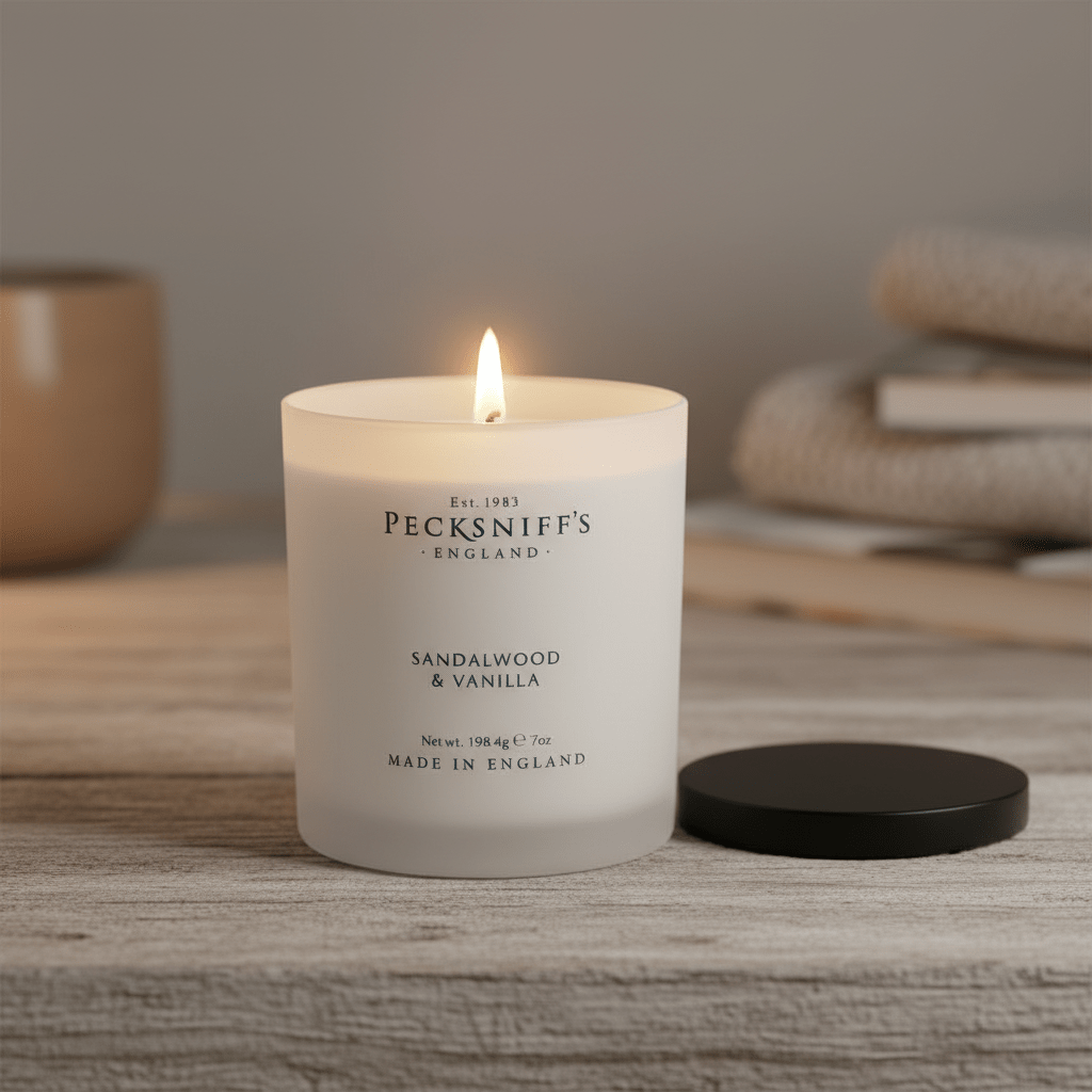 Pecksniff's Classic Sandalwood & Vanilla Candle 1W 198g - liquidation.store