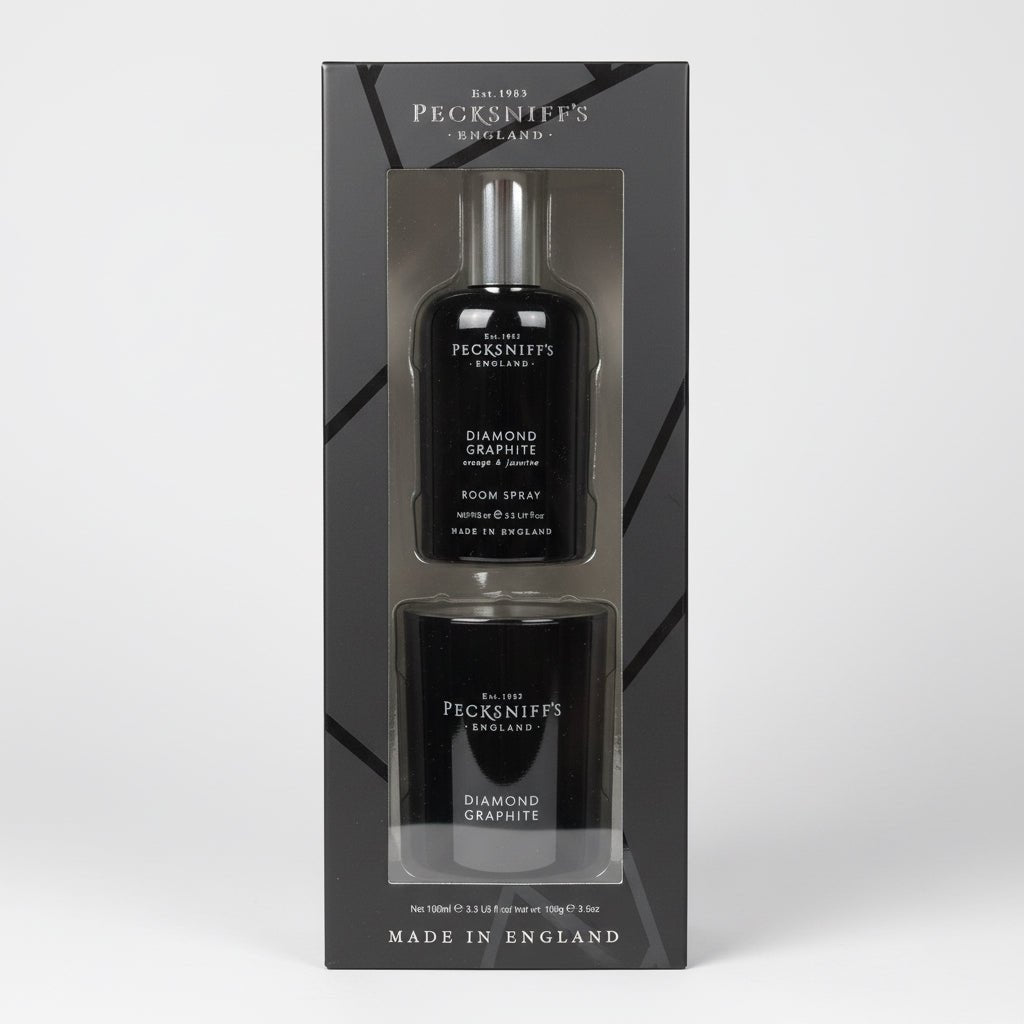 Pecksniff's Diamond Graphite Room Spray And Candle Set - liquidation.store