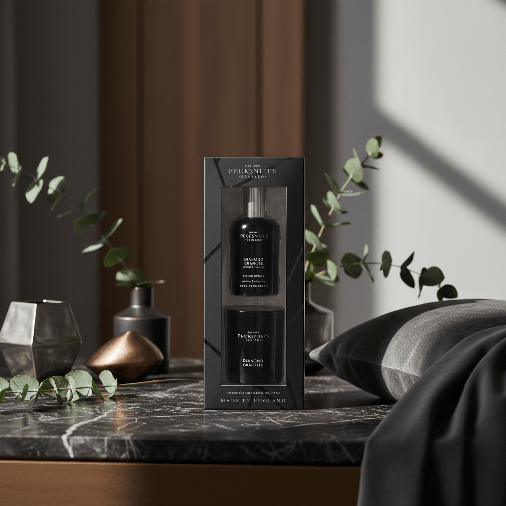 Pecksniff's Diamond Graphite Room Spray And Candle Set - liquidation.store