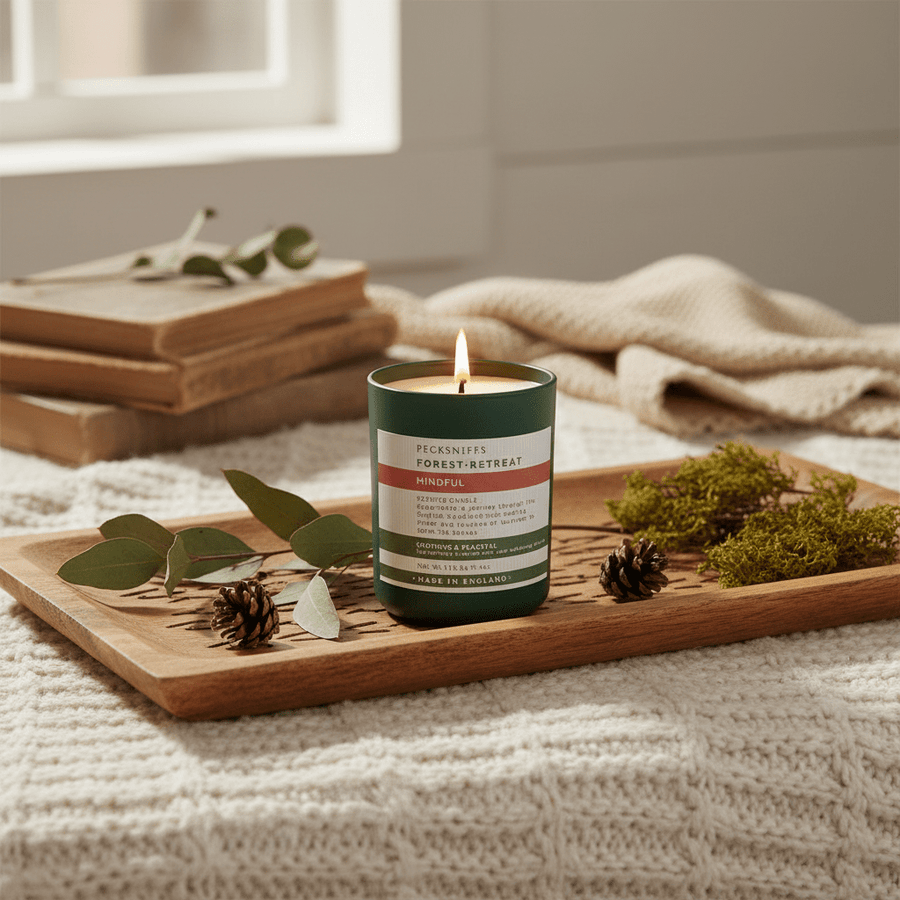 Pecksniffs Forest Retreat Mindful Scented Candle with Wooden Lid 100g - liquidation.store