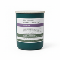 Pecksniffs Forest Retreat Soothe Scented Candle with Wooden Lid 113g - liquidation.store