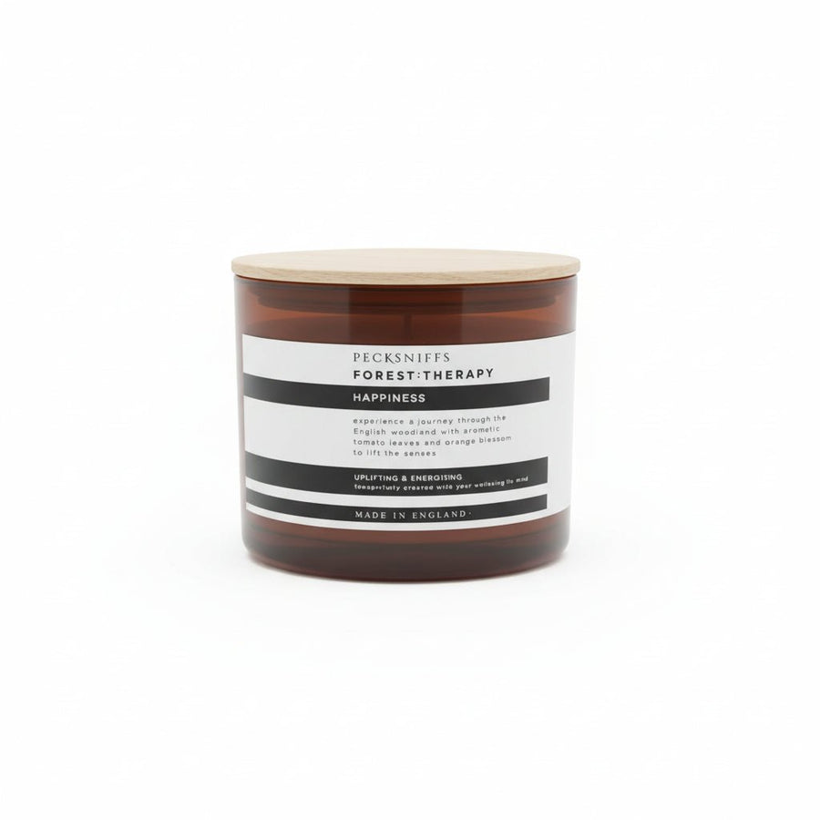 Pecksniffs Forest Therapy Happiness Aromatic Candle With Wooden Lid 283g - liquidation.store