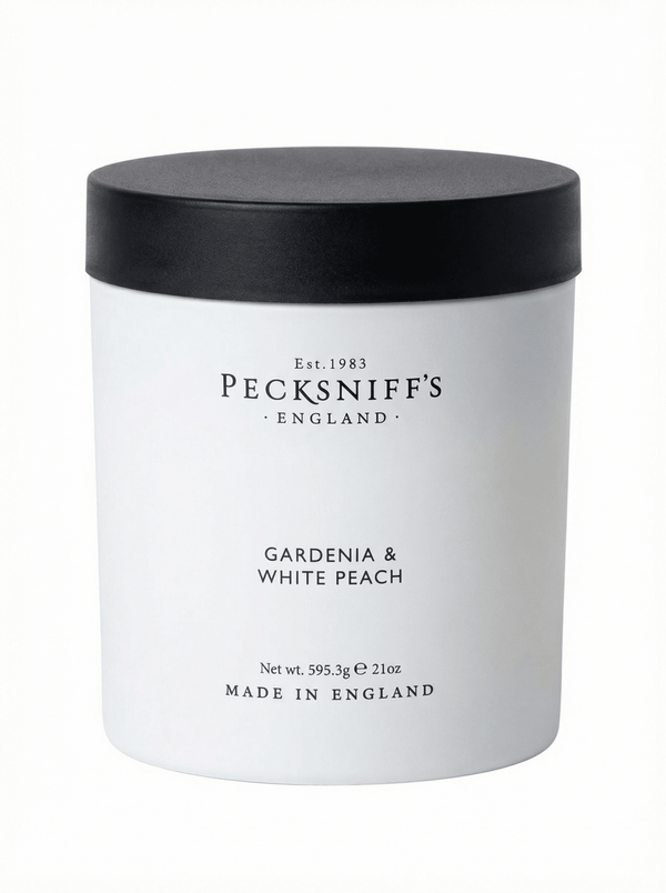 Pecksniffs Gardenia & White Peach Candle - 3 Wick (595g) - liquidation.store