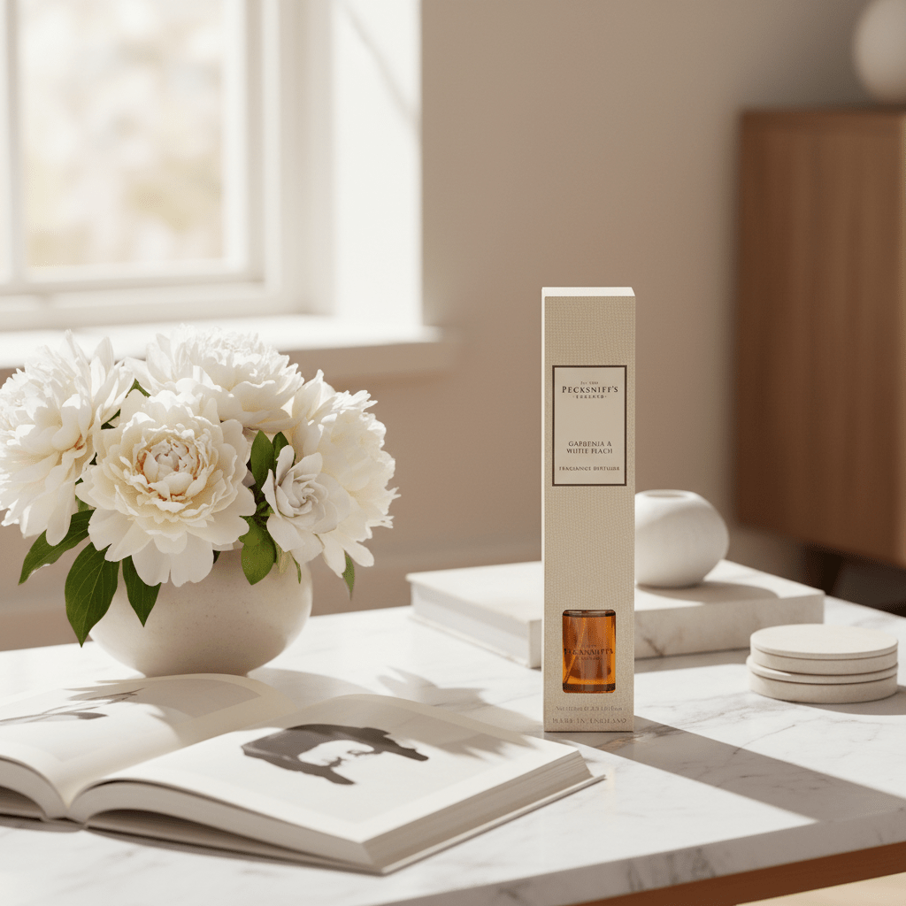 Pecksniff's Gardenia & White Peach Fragrance Diffuser 100ml - liquidation.store