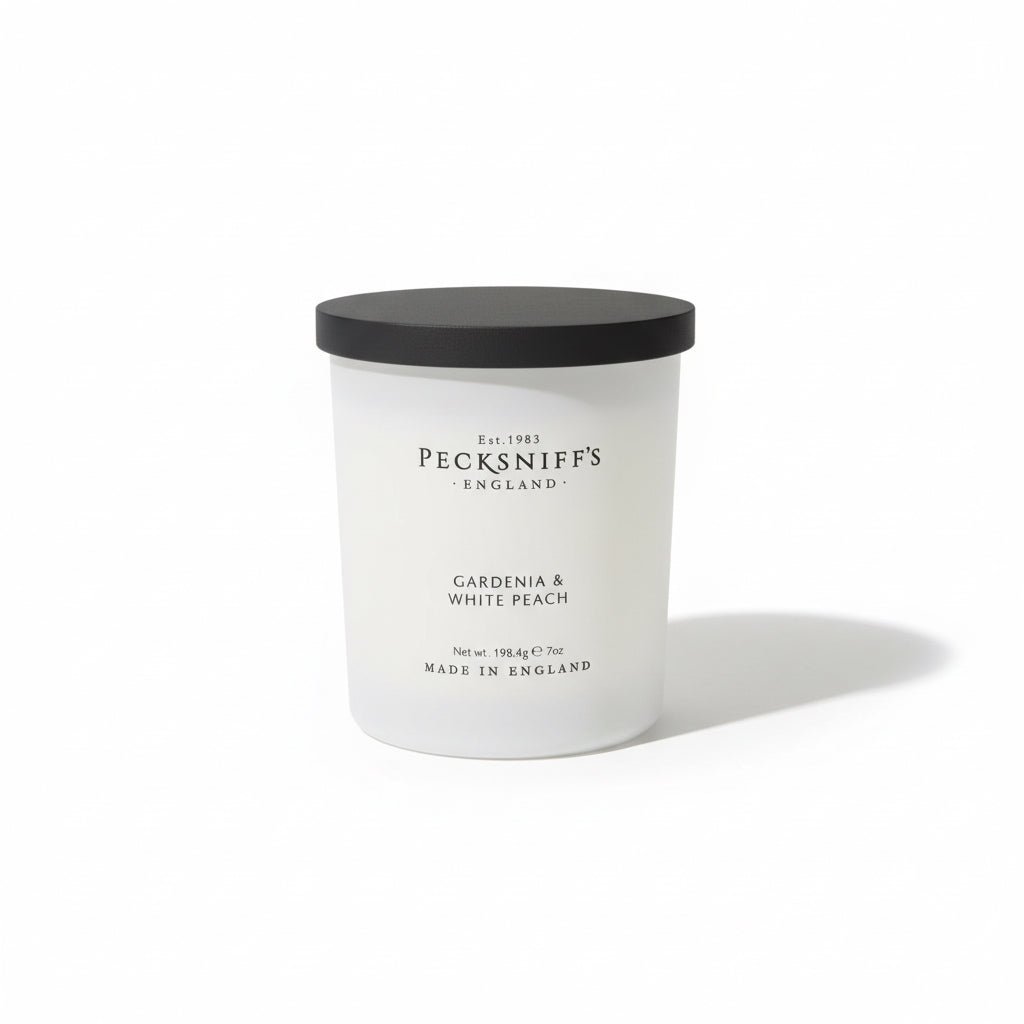 Pecksniff's Gardenia & White Peach Scented Candle 198g - liquidation.store