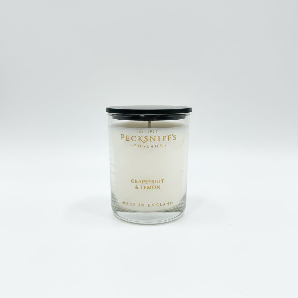 Pecksniff's Grapefruit & Citron Scented Candle in Glass Jar 100g - liquidation.store