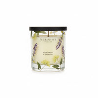 Pecksniff's Hyacinth & Jasmine Scented Candle with Floral Design 198g - liquidation.store