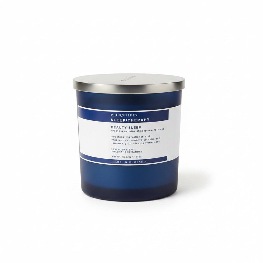 Pecksniffs Lavender & Basil Scented Sleep Therapy Candle - 3 wick 595g - liquidation.store