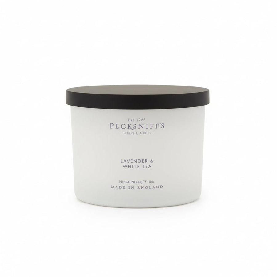 Pecksniff's Lavender & White Tea Scented Candle - 283g - liquidation.store